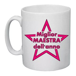tazza 8x10 scritta miglior maestra dell'anno insegnante auguri compleanno scuola