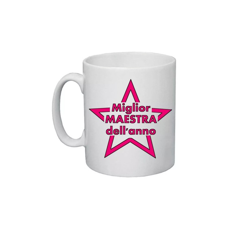 tazza 8x10 scritta miglior maestra dell'anno insegnante auguri compleanno scuola