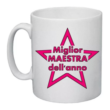 tazza 8x10 scritta miglior maestra dell'anno insegnante auguri compleanno scuola