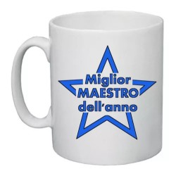 tazza 8x10 scritta miglior maestro dell'anno insegnante auguri compleanno scuola
