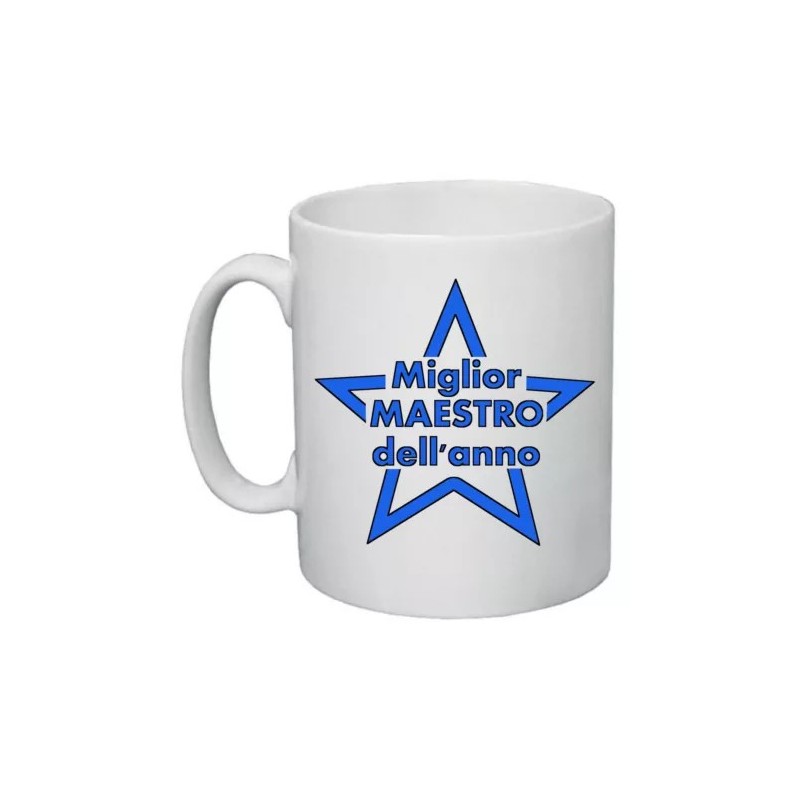 tazza 8x10 scritta miglior maestro dell'anno insegnante auguri compleanno scuola