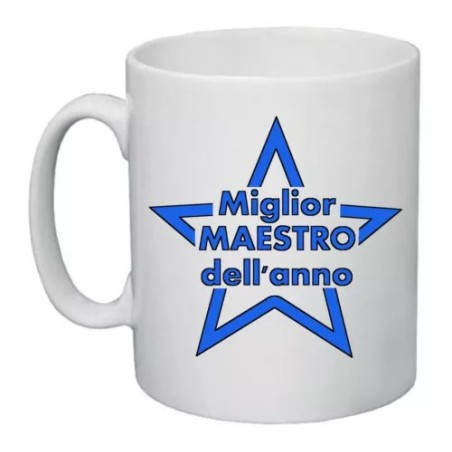 tazza 8x10 scritta miglior maestro dell'anno insegnante auguri compleanno scuola
