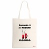 borsa ecru 34x39 scritta comanda chi porta i tacchi festa mamma regalo compleann