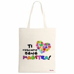 borsa ecru 34x39 scritta ti vogliamo bene maestra scuola regalo insegnante