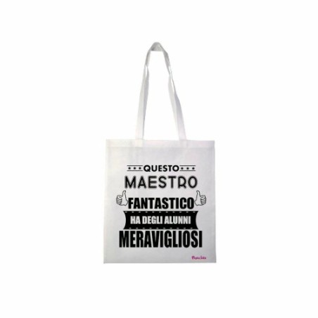 borsa poliestere 36x40 scritta maestro alunni meravigliosi scuola regalo