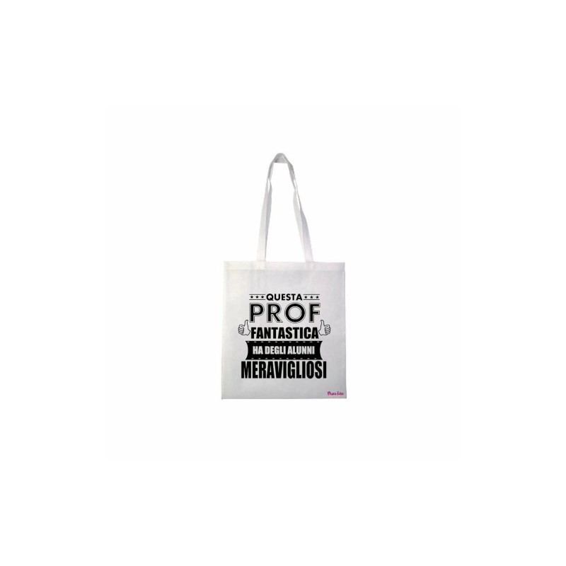 borsa poliestere 36x40 scritta prof fantastica scuola regalo maestra professore