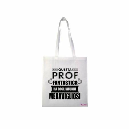 borsa poliestere 36x40 scritta prof fantastica scuola regalo maestra professore
