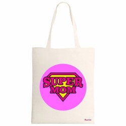 borsa spesa ecru 34 x 39 scritta super mom festa della mamma regalo compleanno