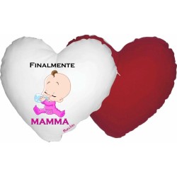 cuscino forma cuore scritta finalmente mamma regalo compleanno festa bambina