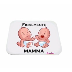 mouse pad tappetino pc scritta finalmente mamma gemelli regalo festa compleanno