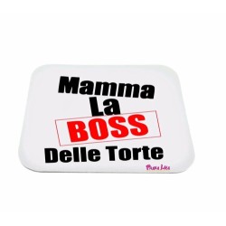 mouse pad tappetino pc scritta mamma la boss delle torte regalo festa compleanno