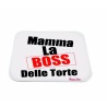 mouse pad tappetino pc scritta mamma la boss delle torte regalo festa compleanno