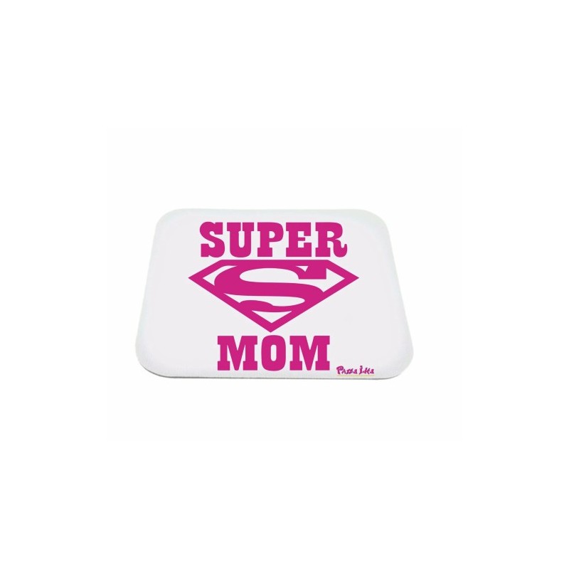 mouse pad tappetino pc scritta super mom mamma idea regalo festa compleanno