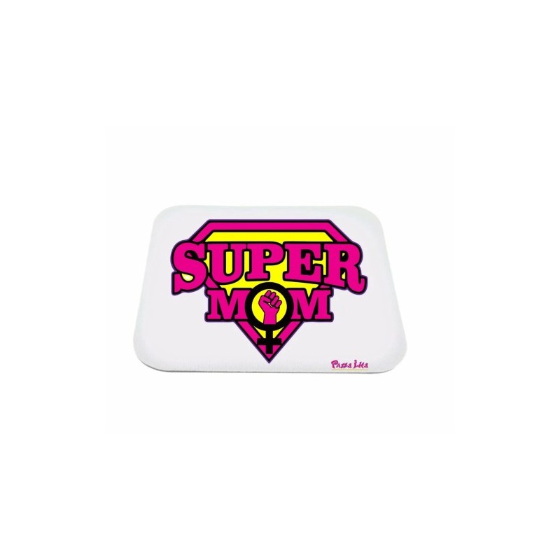 mouse pad tappetino pc scritta super mom mamma idea regalo festa compleanno