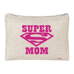 pochette bustina porta oggetti scritta super mom festa mamma regalo compleanno