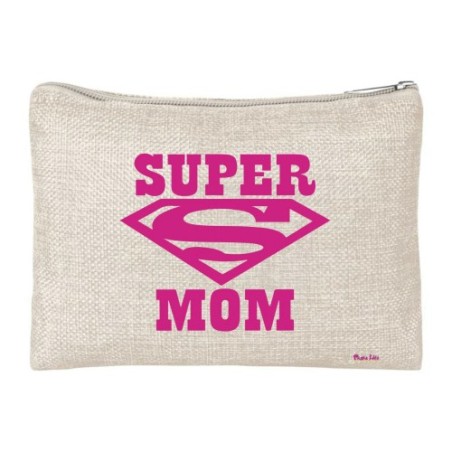 pochette bustina porta oggetti scritta super mom festa mamma regalo compleanno