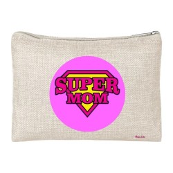 pochette bustina porta oggetti scritta super mom festa mamma regalo compleanno