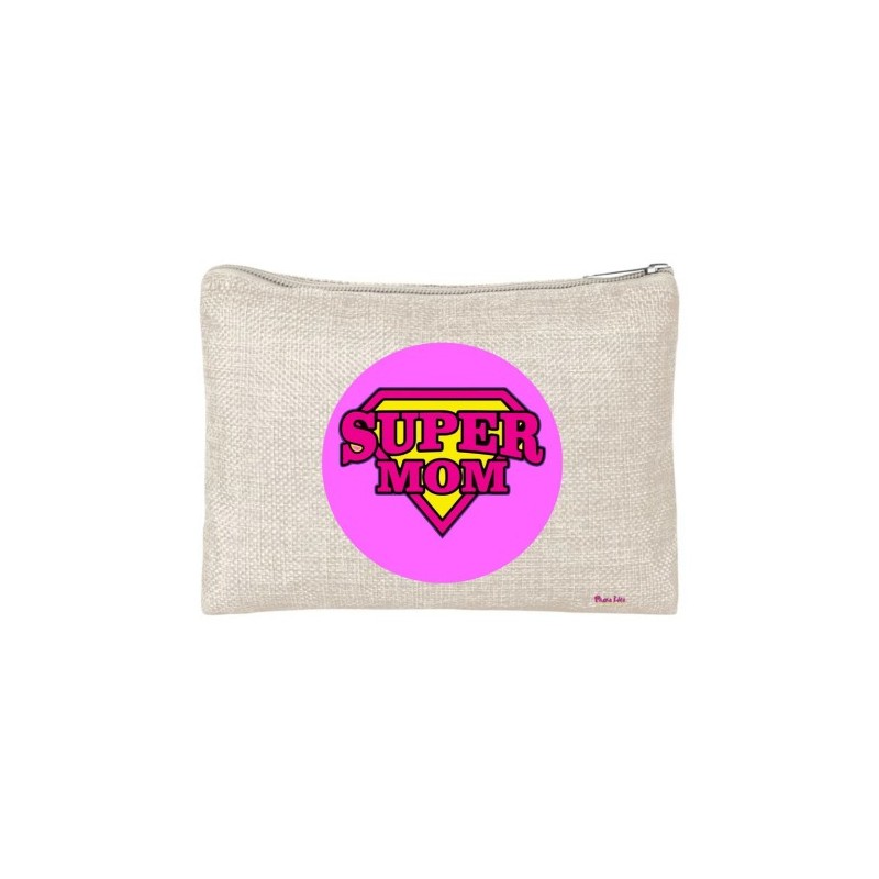 pochette bustina porta oggetti scritta super mom festa mamma regalo compleanno