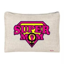 pochette bustina porta oggetti scritta super mom festa mamma regalo compleanno