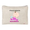 pochette porta oggetti scritta finalmente mamma festa compleanno regalo femmina