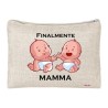 pochette porta oggetti scritta finalmente mamma festa compleanno regalo gemelli