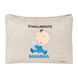 pochette porta oggetti scritta finalmente mamma festa compleanno regalo maschio
