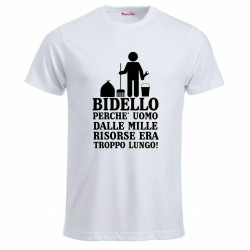 t-shirt bianca uomo scritta bidello uomo delle mille risorse scuola regalo