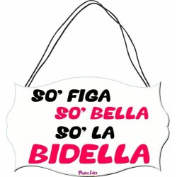 targa targhetta legno mdf scritta so figa so bella so la bidella fine scuola