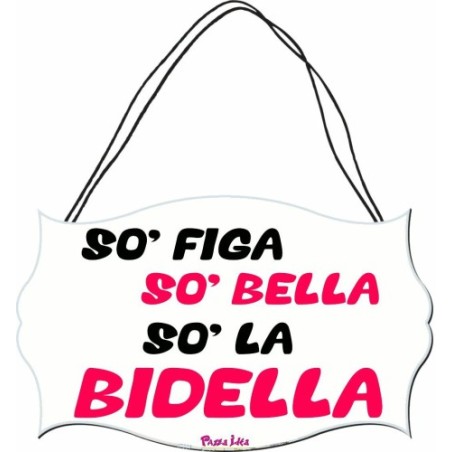 targa targhetta legno mdf scritta so figa so bella so la bidella fine scuola
