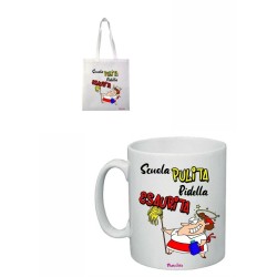 tazza 8x10 + borsa poliestere 36x40 scritta bidella esaurita scuola regalo