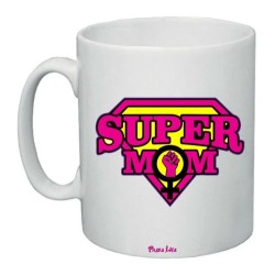 tazza 8x10 ceramica scritta super mom idea regalo festa della mamma compleanno