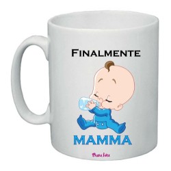 tazza 8x10 scritta finalmente mamma regalo festa compleanno nascita bambino
