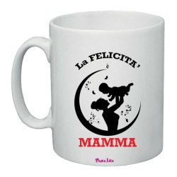 tazza 8x10 scritta la felicita' e mamma regalo festa compleanno