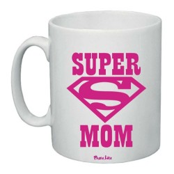 tazza 8x10 scritta super mom regalo festa della mamma
