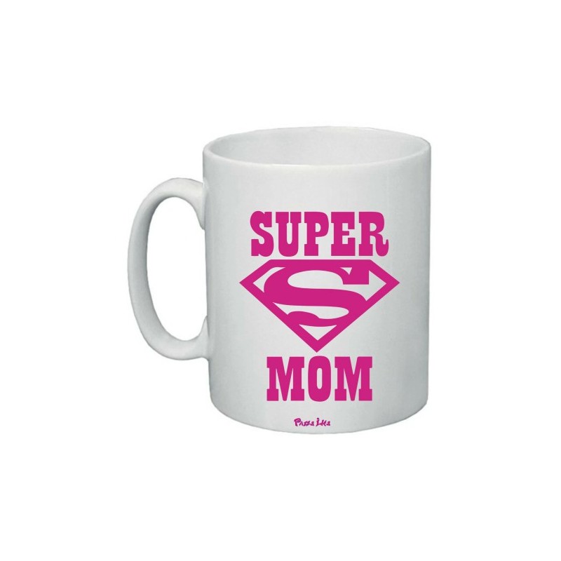 tazza 8x10 scritta super mom regalo festa della mamma
