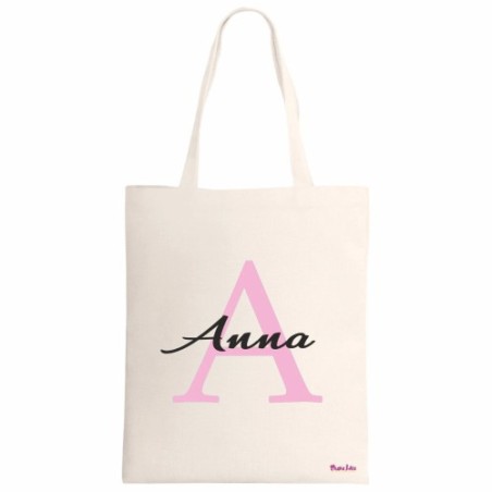 borsa ecru 34x39 scritta nome anna iniziale a idea regalo compleanno