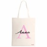 borsa ecru 34x39 scritta nome anna iniziale a idea regalo compleanno