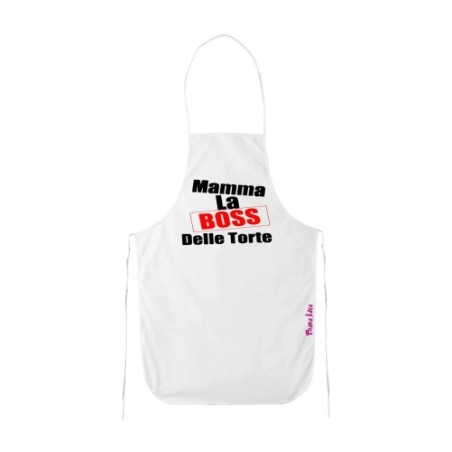 grembiule cucina scritta mamma la boss delle torte festa regalo compleanno