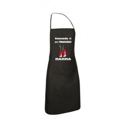 grembiule nero scritta comanda chi porta i tacchi mamma regalo festa compleanno