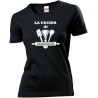 t-shirt donna nera scritta la cucina di mamma festa regalo compleanno