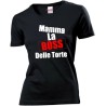 t-shirt donna nera scritta mamma la boss delle torte festa regalo compleanno