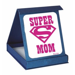 targa targhetta metallo scatola scritta siper mom festa della mamma regalo