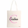 borsa ecru 34x39 scritta nome Cristina iniziale C idea regalo compleanno