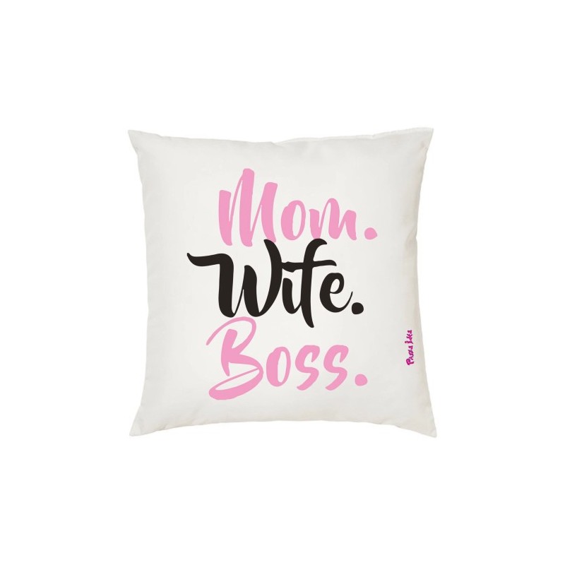 cuscino 40x40 scritta mom wite boss idea regalo festa della mamma compleanno