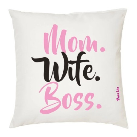 cuscino 40x40 scritta mom wite boss idea regalo festa della mamma compleanno
