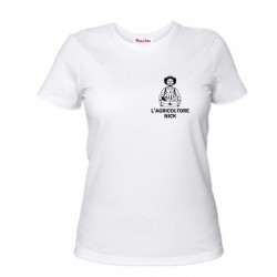 T-shirt donna in cotone con stampa Agricoltore Nick