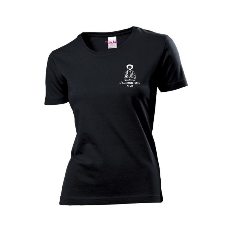 T-shirt donna in cotone con stampa Agricoltore Nick