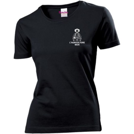 T-shirt donna in cotone con stampa Agricoltore Nick