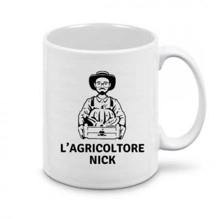Tazza 8x10 cm in ceramica con stampa Agricoltore Nick