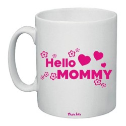tazza ceramica 8x10 scritta hello mommy idea regalo festa compleanno